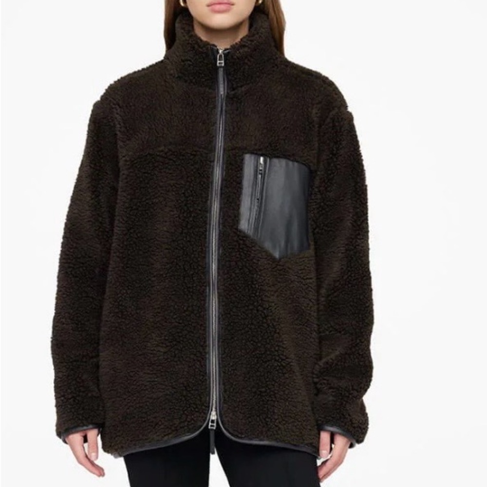 Anine Bing Ryder Black Sherpa Jacket